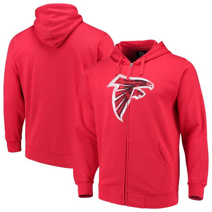 Men's Atlanta Falcons G III Sports by Carl Banks Primary Logo Full Zip Hoodie Red